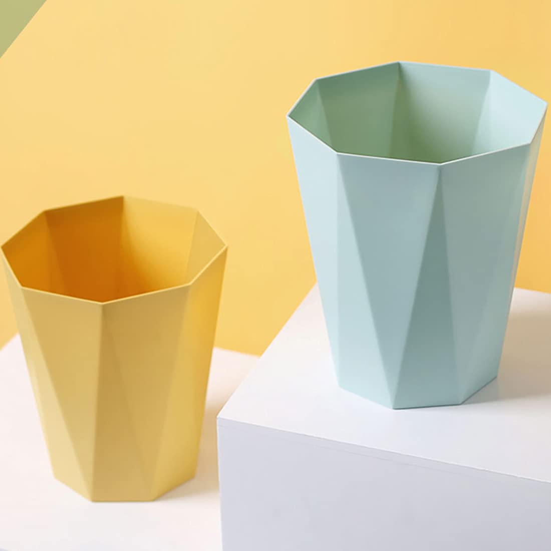 Zentto Polygon Small Trash Can Mustard Yellow