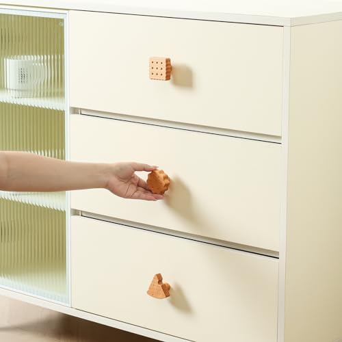 WONQEXZ Wooden Wall Hooks Set of 6 Ice Cream Cookie Design