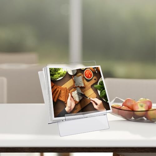 Acrylic Cookbook Holder for Kitchen Counter Clear and Adjustable