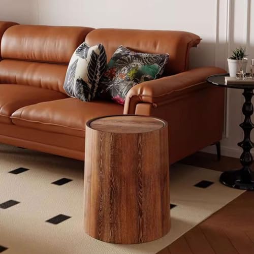 HOLIDYOYO Imitation Wood Grain Flip Lid Waste Bin