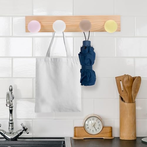 Wakauto Wooden Coat Hanger Heavy Duty Wall Hook for Home Organization