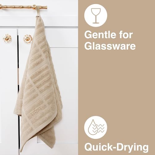 All-Clad Solid Kitchen Towel - 17x30 Inches 100 Cotton 1-Pack Cappuccino