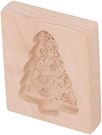 Carved Wooden Cookie Cutter with Xmas Tree Design