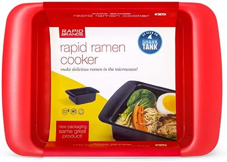 Rapid Ramen Cooker - Microwavable BPA Free Bright Red