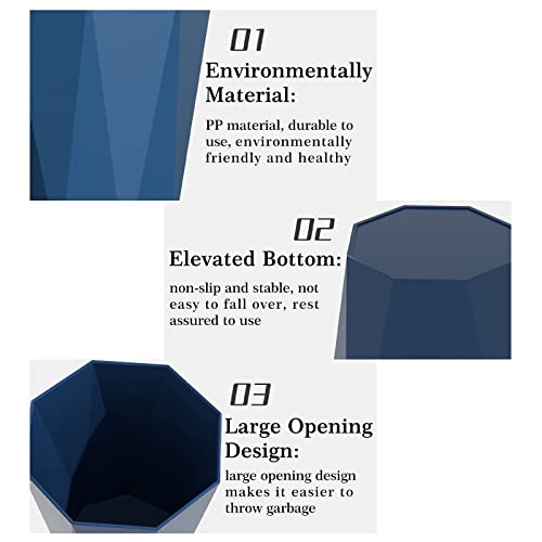 6pcs Diamond Shape Trash Can 10Litre 6 Colors