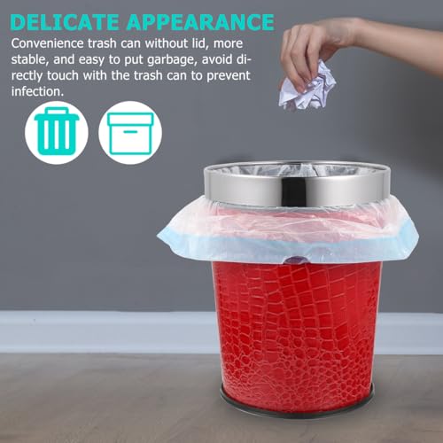 Ciieeo Leather Trash Bin Retro Style 5L Black