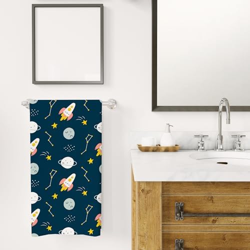 WFSM Outer Space Rocket Decorative Towels 16x24 Inches 1