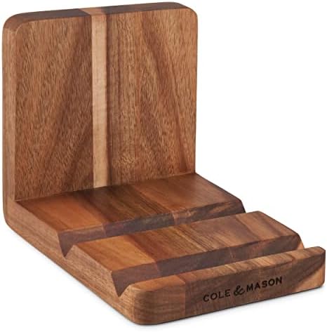 Cole Mason Acacia Wood Cookbook Stand with Tablet Holder