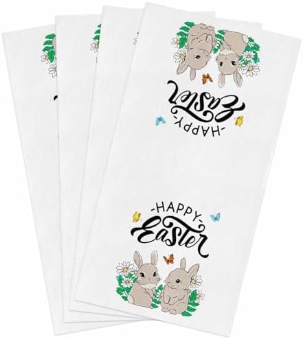 ZOE GARDEN Easter Brown Bunny Kitchen Towels 4-PC 18x28