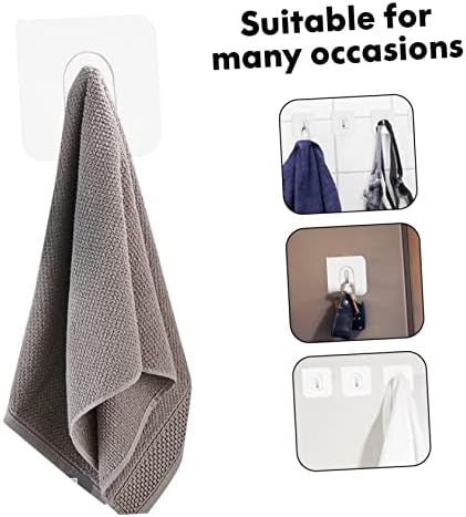 HOMSFOU 30pcs Self-Adhesive Wall Hooks for Kitchen Bathroom Living Room