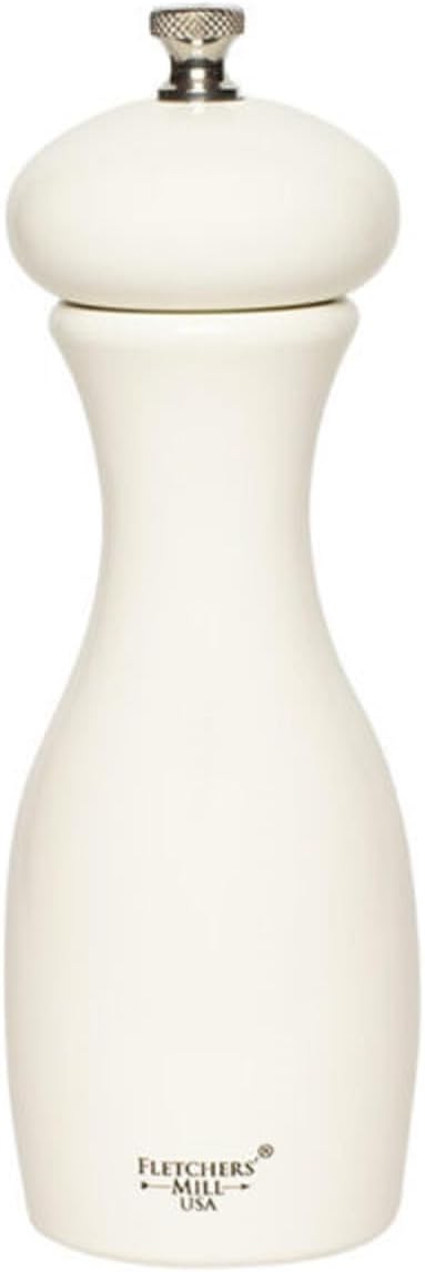 Fletchers Mill Marsala Pepper Mill White - 7 Inch Adjustable Coarseness