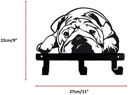 English Bulldog Lazy Resting Wall Hook for Leash and Coats