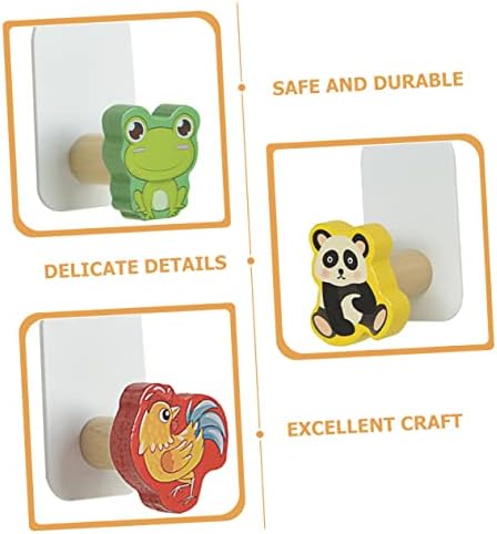 Hohopeti Wooden Animal Hooks 5pcs Wall Decor 1