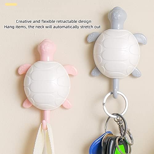 3PCS Cute Sea Turtle Wall Hooks with Gravity Pop-Up Design