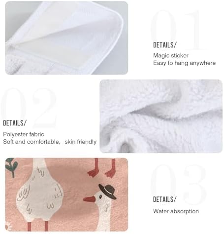 OTVEE Cute Goose Pattern Kitchen Towels 2 Pieces