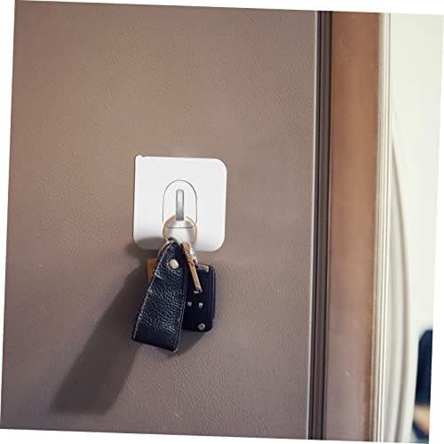 HOMSFOU 30pcs Self-Adhesive Wall Hooks for Kitchen Bathroom Living Room