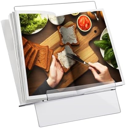 Acrylic Cookbook Holder for Kitchen Counter Clear and Adjustable