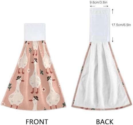 OTVEE Cute Goose Pattern Kitchen Towels 2 Pieces