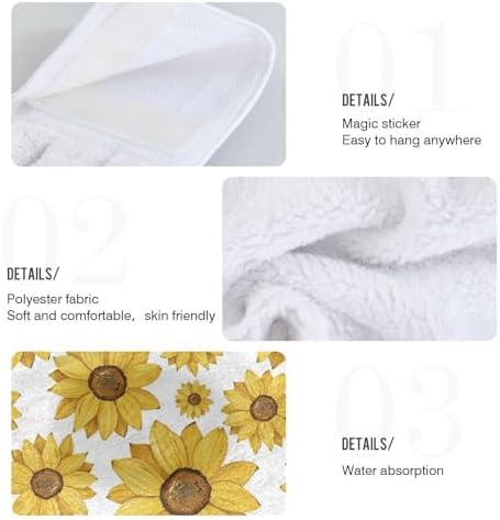 OTVEE Sunflowers Pattern Dish Towels 2 Pieces