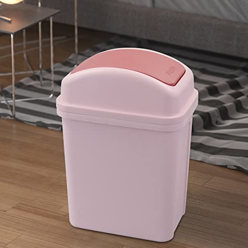 Innouse 7L Small Garbage Can with Swing Lid Pink
