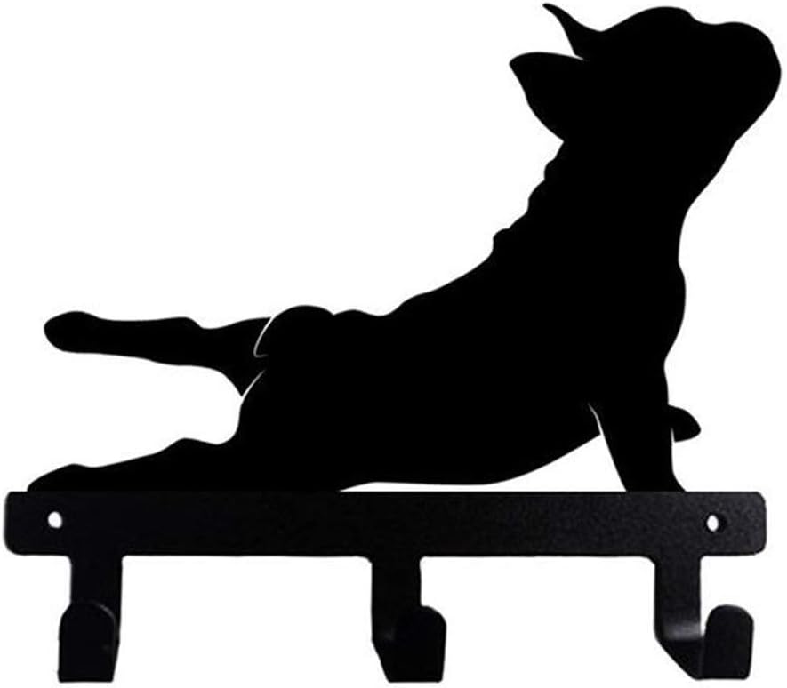 French Bulldog Shaped Key Hook - Decorative Iron Bathroom Wall Mount