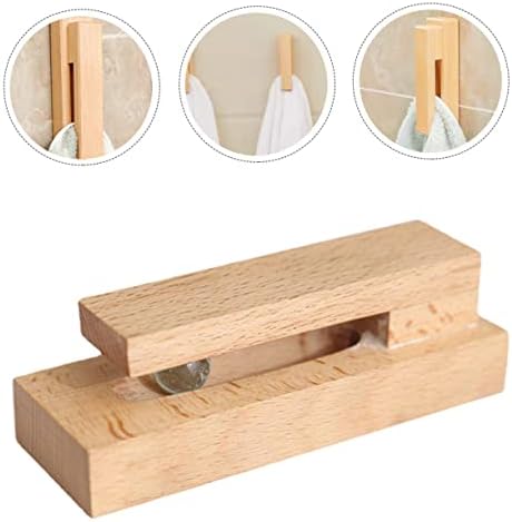 5pcs Solid Wood Towel Hook Coat Rack