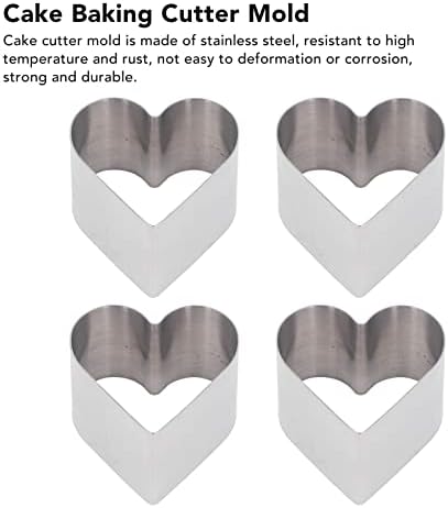4Pcs Heart Shaped Cake Cutter Set with Lid and Rounded Edges