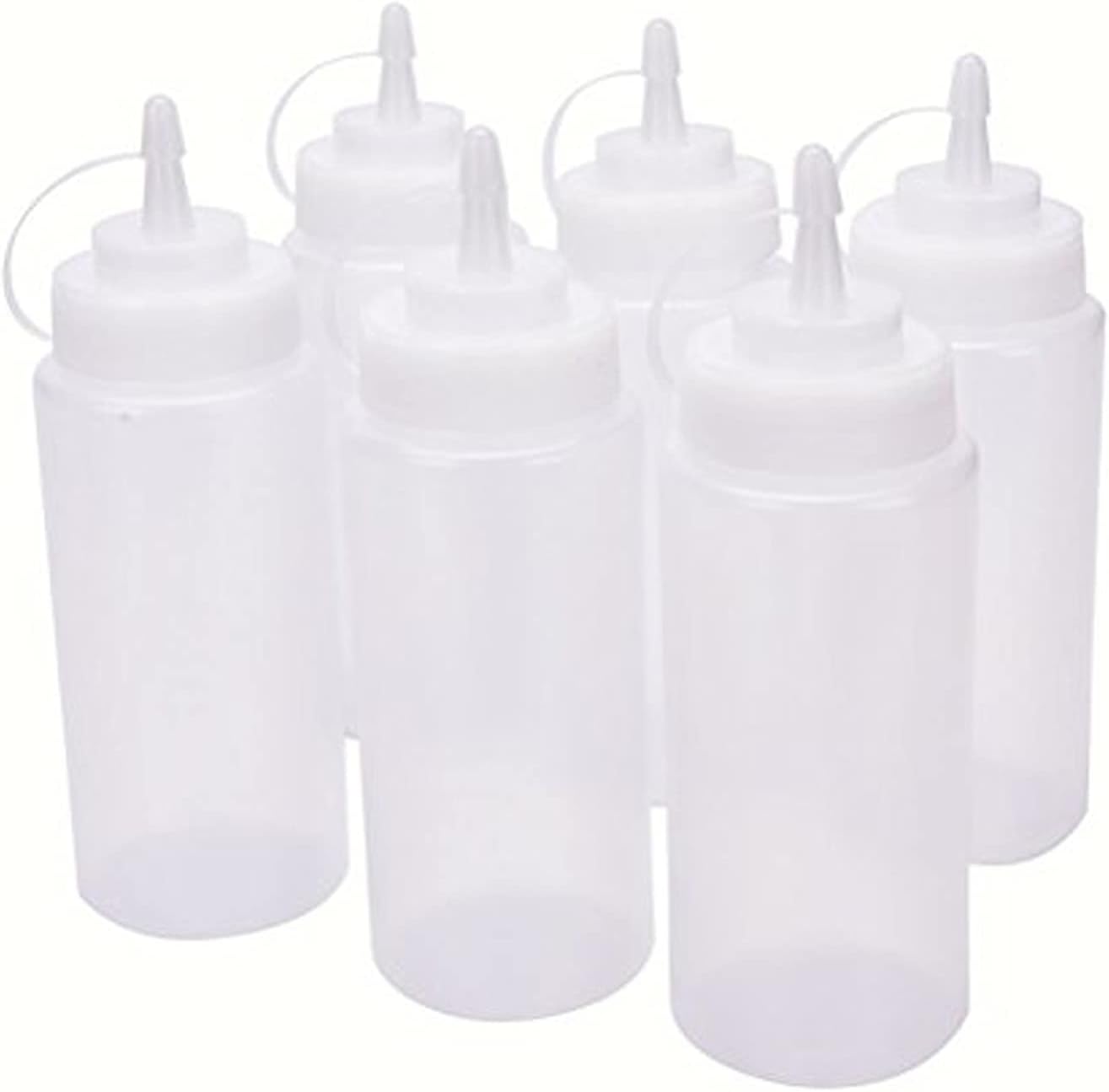 Dycica 16 Oz Translucent Condiment Bottles Set of 6