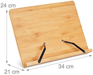 Relaxdays Bamboo Adjustable Cookbook Stand 1