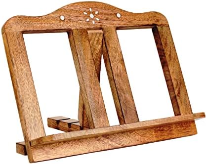 Mothers Day Gifts Wooden Cookbook Stand - Adjustable Foldable 1