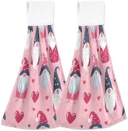 Vnurnrn Decorative Dish Towels Set 2pcs Gnome Love Microfiber Towels