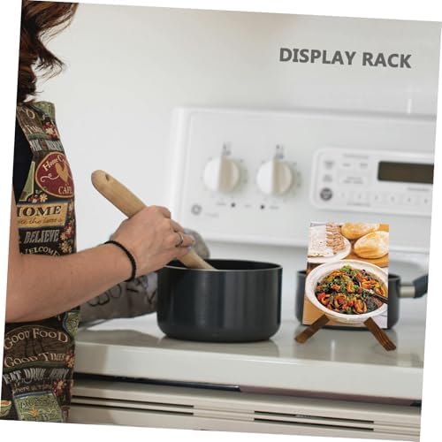 SHOWERORO Wooden Cookbook Stand Simple Sturdy Kitchen Book Holder 1