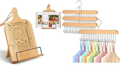 Fitnice Bamboo Cookbook Stand and Bra Hanger Set