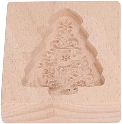 Carved Wooden Cookie Cutter with Xmas Tree Design