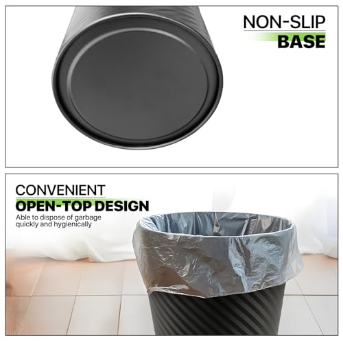 Magshion 13 Gallon Metal Trash Can 2 Pack Black