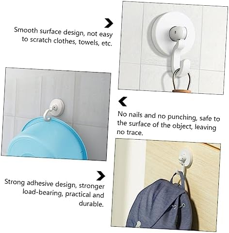 Healifty 3pcs Self-Adhesive Shower Hooks Black