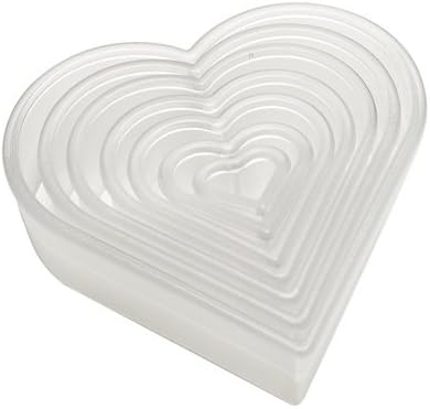 7-Piece Plain Heart Nylon Cutter Set by NY CAKE