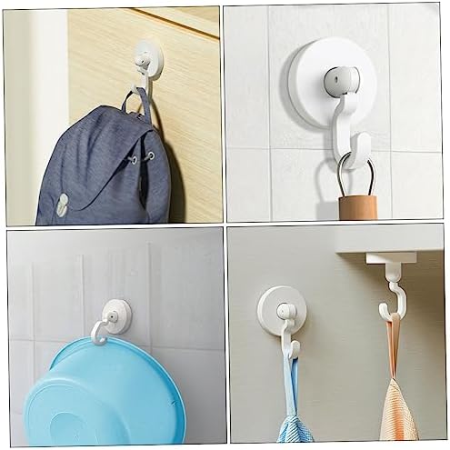 Healifty 3pcs Self-Adhesive Shower Hooks Black