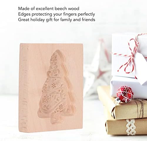Carved Wooden Cookie Cutter with Xmas Tree Design