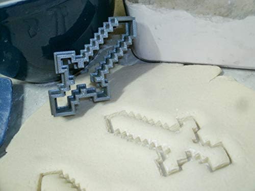 BLOCK ADVENTURE VIDEO GAME SWORD Cookie Cutter