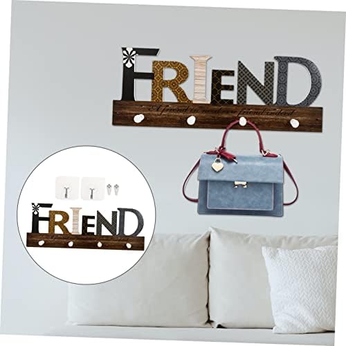 PRETYZOOM 1pc Wooden Wall Storage Hook for Coats Hats Keys