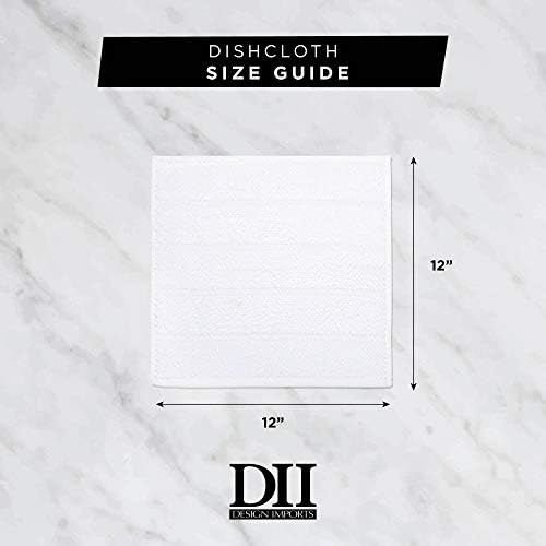 DII Heavy Duty Dish Cloths 4 Pack Cotton 13x13 Gingham Check