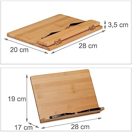 Relaxdays Bamboo Reading Stand with 4 Tilt Angles