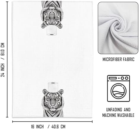 WFSM Tiger Hand Towels 16x24 Inch Premium Soft and Stylish