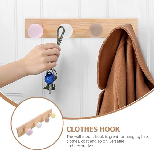 Wakauto Wooden Coat Hanger Heavy Duty Wall Hook for Home Organization