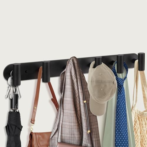 Topspeeder 2 Pcs Wall Mount Coat Rack with 6 Hooks