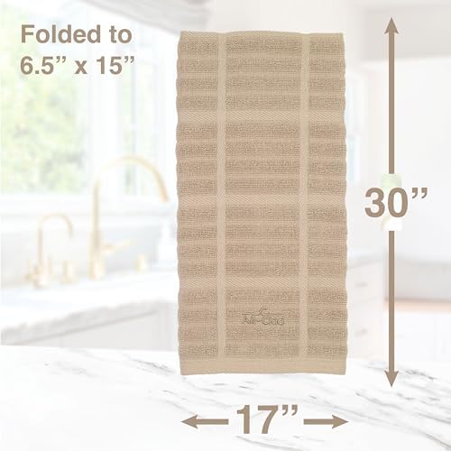 All-Clad Solid Kitchen Towel - 17x30 Inches 100 Cotton 1-Pack Cappuccino