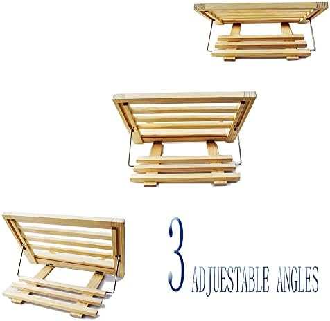 Adjustable Wooden Cookbook Stand with Reading Rack 1