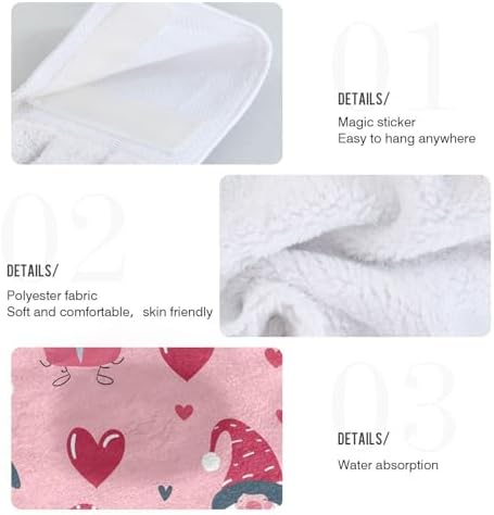 Vnurnrn Decorative Dish Towels Set 2pcs Gnome Love Microfiber Towels