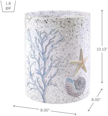 Avanti Linens Wastebasket - Sea Inspired Coastal Terrazo Design